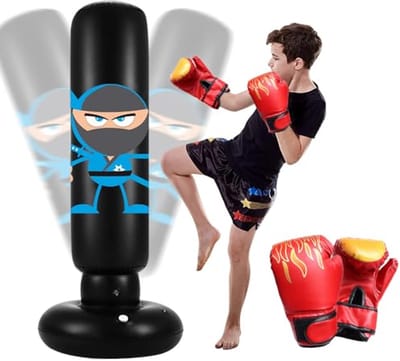 Staande Bokszak voor Kinderen en Volwassenen - 165 cm - Inclusief Bokshandschoenen - Perfect voor Training en Ontspanning