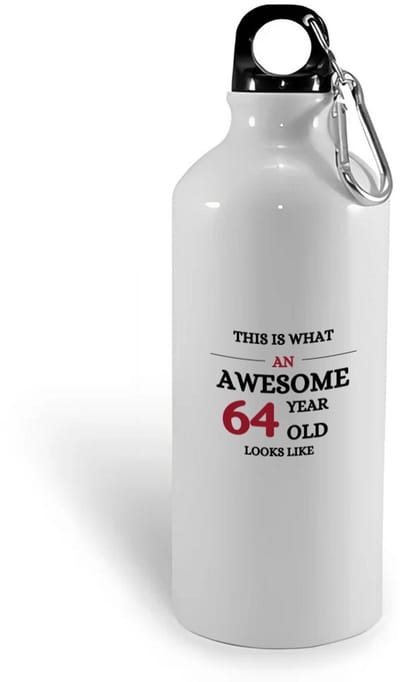 Hacebo® - This is what an awesome 64 year old looks like waterfles - Hoera 64 jaar - iemand die 64 jaar is geworden - de jarige - verjaardagscadeau - kado - geschenk - gift - leuke verjaardagscadeau - felicitatie - water fles - 400ML