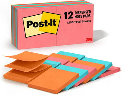 Pop-up Sticky Notes 3x3 inch - 12 blokjes - 100 vellen - Veelzijdig Gebruik - Cape Town Collectie