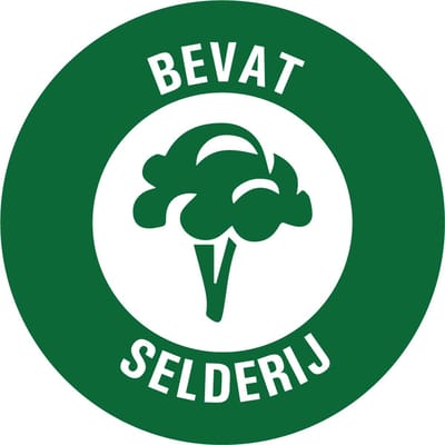 Bevat selderij allergenen sticker op rol 20 mm - 1150 per rol