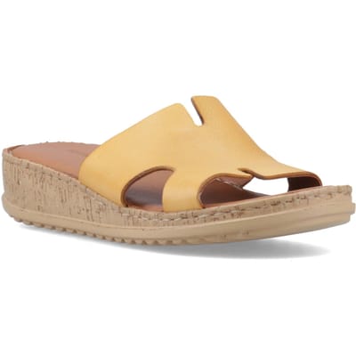 Hush Puppies Eloise Leren Dames Mosterd Sandalen