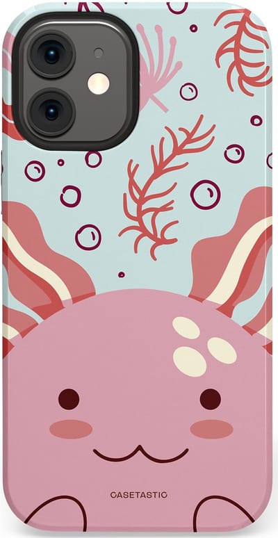 Casetastic Hoesje Geschikt voor Apple iPhone 12 Mini - Stijlvolle Beschermende Duo-layer Case - Axolotl knuffels