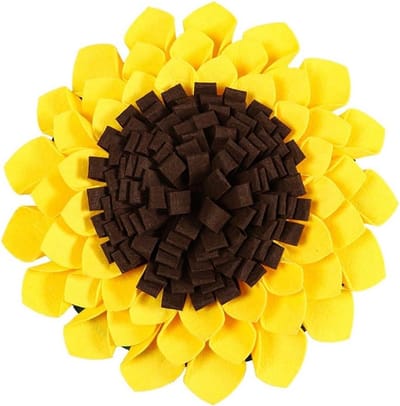 Hond Snuffelmat - Voedselpuzzel - Mentale Stimulatie - Stress Vermindering - 39x39cm - Geel Bruin