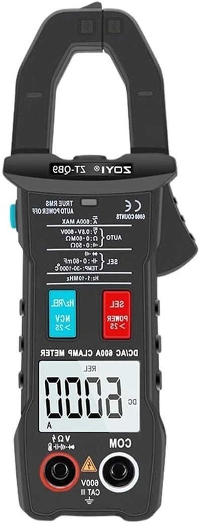 Digitale Stroomtang - Ampèremeter Multimeter - Elektra Meten - Automatische Identificatie - AC 600A - Grijs