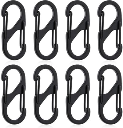 Daity 8-pack - Karabijnhaak - sleutelhanger - Rugzakslot - Dubbel open kleine karabijnhaak - Antidiefstal ritssluiting - Geschikt voor reisbeveiliging (32 mm)