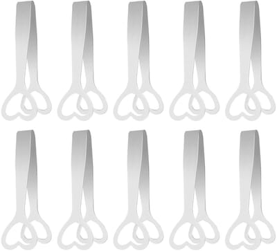 Dailygoods- Suikertangen 10 stuks - Roestvrij Staal - Ergonomisch U-vormig - Hartvormig Ontwerp - Duurzaam - Veilig Gebruik - Serveertang