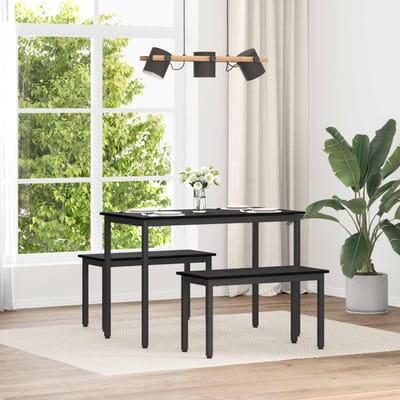 vidaXL - Bank - Zwart - Eiken - 80 - x - 35 - x - 45 - cm - Bewerkt - hout