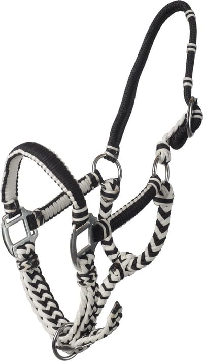 MHS Halster Braided Pony Zwart / Wit