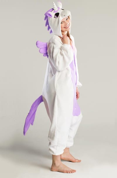 KIMU® Onesie Paarse Pegasus Pakje - Maat 74-80 - Eenhoornpak Kostuum Eenhoorn Unicorn Pak - Peuter Huispak Jumpsuit Pyjama Fleece Meisje Festival