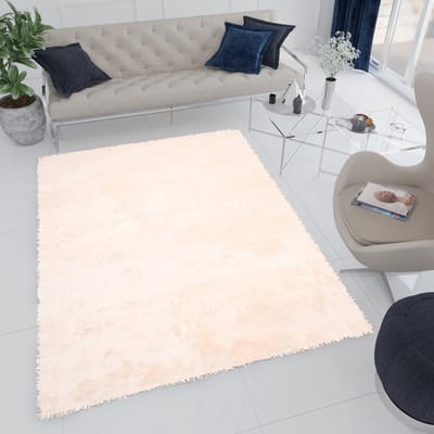 Tapiso Bird Hoogpolig Vloerkleed Woonkamer Beige Shaggy Tapijt Maat- 160x220