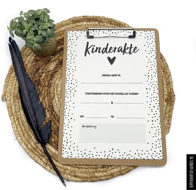Kinderakte bruiloft - trouwakte - kind ceremonie - huwelijk - bruiloft - trouwen met kinderen erbij