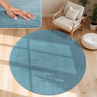Paco Home Moderne woonkamer tapijt kortpolig wasbaar zacht uni effect bont antislip 160 cm Rund