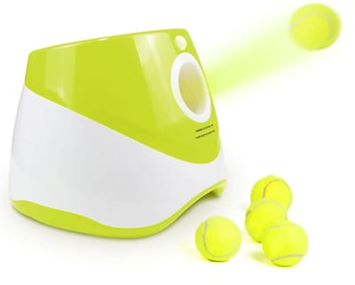Archi Automatische Ballenwerper voor Honden – Hondenspeeltjes - Tennis Launcher met 3 Afstanden en 3 Ballen – Oplaadbaar - Wit/groen