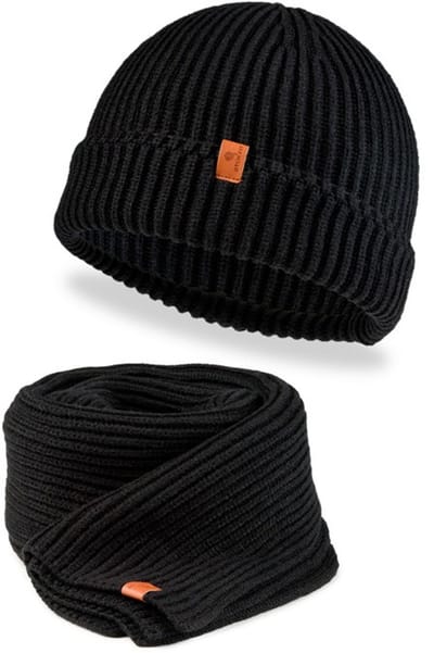 DTCH.FIT Beanie & Scarf Set Beautiful Black - One Size
