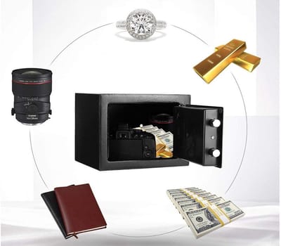 IBBO® - Elektronische kluis - Digitale kluis - Beveiligde opbergkluis - Cijferslot kluis - Home safe kluis - Muurkluis - Mini safe box - Noodsleutel kluis - Kluis met code - Thuisbeveiliging