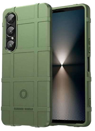MobyDefend Hoesje - Geschikt voor Sony Xperia 1 VII - Rugged Shield TPU Backcover - Groen
