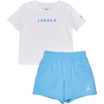 Jordan Wordmark Emb Trainingspakken Baby - Wit - Maat 74 - 80 CM - Katoen Jersey