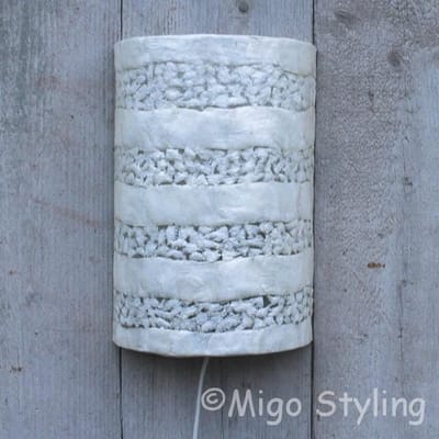 Wandlamp - Schelp - Gevlokt - Breedte 21 cm