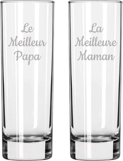 Longdrinkglas gegraveerd - 22cl - Le Meilleur Papa & La Meilleure Maman