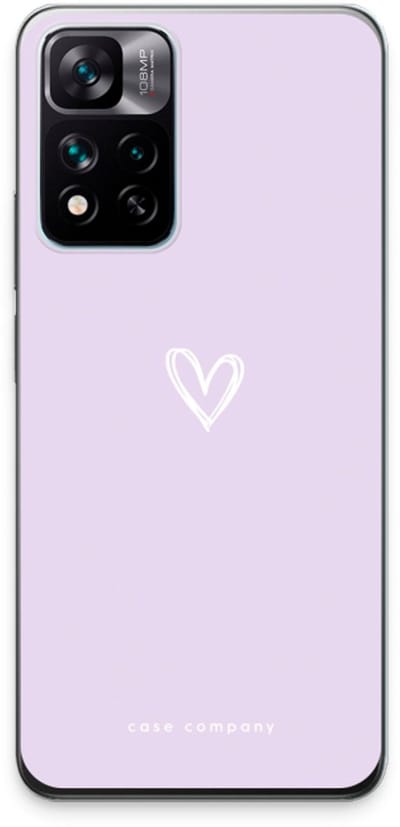 Case Company® - Hoesje geschikt voor Xiaomi 11i hoesje - Klein hartje paars - Soft Cover Telefoonhoesje - Bescherming aan alle Kanten en Schermrand