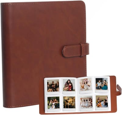 Fotoalbum 288 Vakken - Fotoboek Kaarthouder - Foto's Opbergen - Grote Capaciteit - 20x19.5x3.5 cm - Bruin