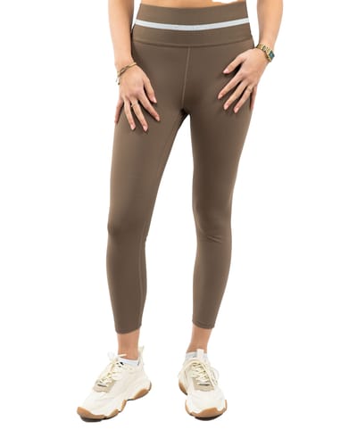 Calvin Klein Icon Sport Wide Legging Shitake Maat: XS | Leggings Outlet | Dames | Bruin