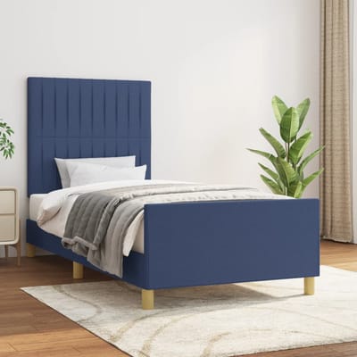 vidaXL - Bedframe - zonder - matras - 80x200 - cm - stof - blauw