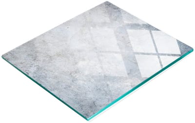 Serveerplank van gehard glas met betonmotief, 60x52 cm