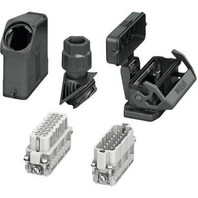 Phoenix Contact HC-EVO-A16UT-BWSC-HH-M25-PLRBK Set met tulebehuizing, aanbouwbehuizing, schroefverbinding, pencontactinzet en buscontactinzet Inhoud:
