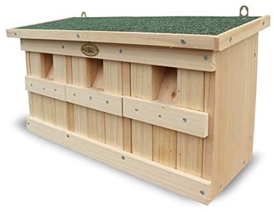 Nestkast voor wilde vogels met 3 broedkamers van massief hout - 45,5 x 17 x 23 cm