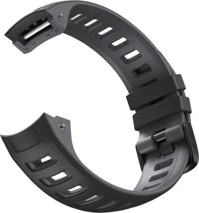 Siliconen bandje - geschikt voor Garmin Instinct / Instinct 2 - zwart-grijs