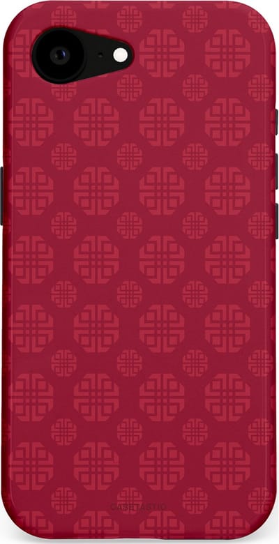 Casetastic Hoesje Geschikt voor Apple iPhone 16e Magsafe - Stijlvolle Beschermende Duo-layer Case - Oosters Rood