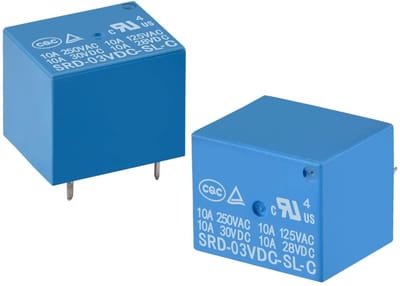 Golden crown - PC-relais - SRD-03VDC-SL-C - 10A 250VAC - 5-polige aansluitingen - Wisselschakelaar - Geschikt voor afstandsbedieningen - 2-pack