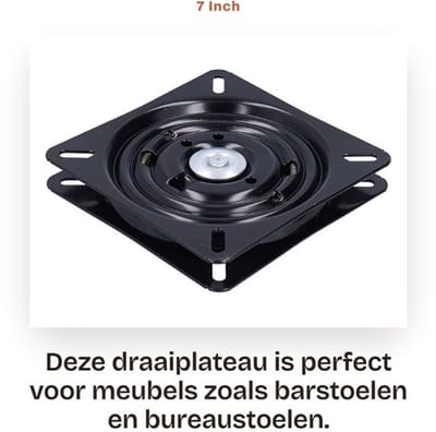 Draaitafel Hoog Draagvermogen - Draaiplateau - Draaibeslag - Automatische Terugslag - Eenvoudige Installatie - Voor Meubelstoelen - Draaischijf