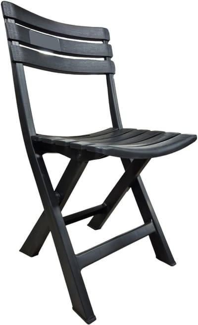 Progarden Klapstoel voor buiten/binnen - antraciet - 41 x 78 cm - stevig kunststof - Bijzet stoelen