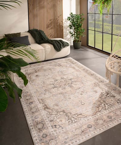 Vintage buitenkleed - Valenca Fino lichtgrijs/beige 200x290