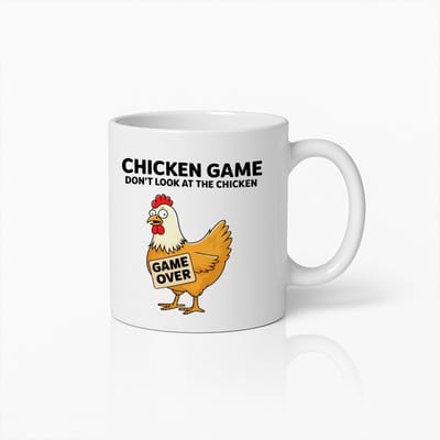 Grappige "Chicken Game - Game Over" Koffiemok 330ml – Humoristisch Cadeau voor Dierenliefhebbers