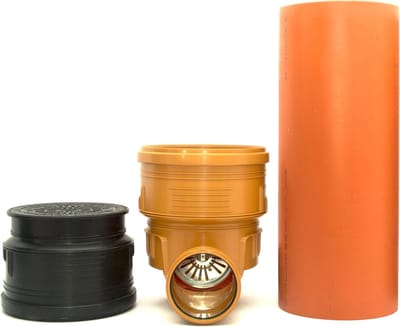 Inspectieschacht met deksel - Afvalwaterschacht Stijgbuis - Afvalwater Afvoeren - Waterdicht met Geurafsluiter - DN 400 - Grijs