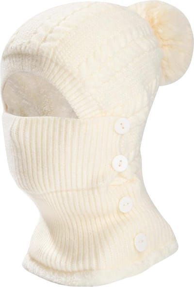 JGS ® Warme Gebreide Wintermuts voor Dames met Nekwarmer en Zachte Voering voor Buitenactiviteiten