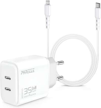 35w oplader adapter geschikt voor iPhone 14 13 12 11 - Usb C snellader geschikt voor iPhone - iPhone 14 oplaadstekker - 2 meter