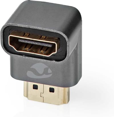 Nedis HDMI-Adapter - HDMI Connector / HDMI Male - HDMI Output - Verguld - 90° Gehoekt - Aluminium - Gun Metal Grijs - 1 Stuks - Cover Window Box