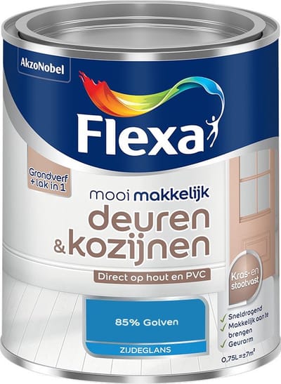 Flexa - Mooi Makkelijk Deuren & Kozijnen Zijdeglans - 85% Golven - Mengverf - 750 Ml