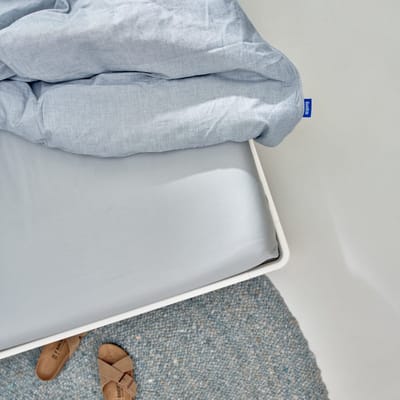 Auping Satin 300 hoeslaken voor topper - 90 x 200 cm - Lichtgrijs - Katoen
