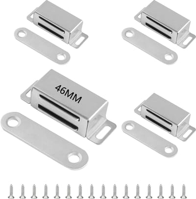 Dailygoods- Deurmagneet 12KG Sterk - Magneetsnapper - Deurmagneet Sluiting - Kleefmagneet - Roestvrij Staal - 4 Stuks - Kastdeurmagneten
