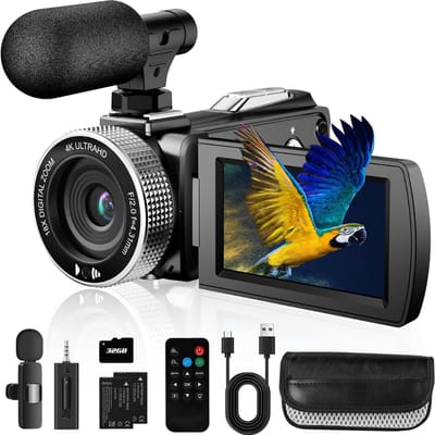 DailySupplies® Vlog Camera voor Beginners - Videocamera voor Kinderen en Volwassenen - Handycam - 4K Kwaliteit