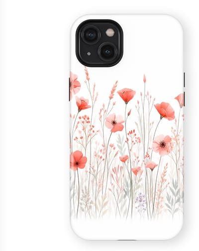 Bloemen Design Hoesje geschikt voor iPhone 14 Plus | Flower Print Tough Case met Mag | Shockproof | Bloemen Motief Backcover geschikt voor iPhone 14 Plus Blush Border