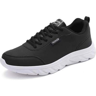 MAEDEF Hoge Kwaliteit Veelzijdige Sneaker voor Heren Zomer Mode Veters Waterdicht Casual Sportschoen Verhoogde Platte Zolen Herenschoen 38 black