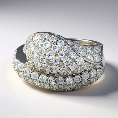 Cavill - Zilveren Ring - 925 Sterling Zilver - 73 Cambodjaanse Zirkonen Pavé - 2,958 Ct Ronde Briljant - Elegante Ring Dames Maat 17