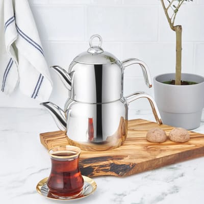 Karaca Manes Mini -Theepot RVS – 0,85L / 1,20L – Inductie Geschikt – Vaatwasserbestendig