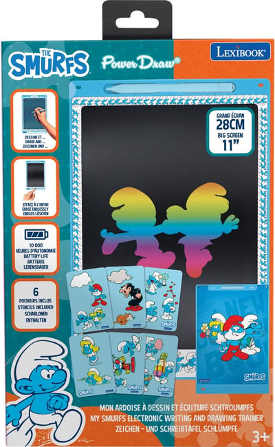 Smurfs 11’’ meerkleurige leer- en teken-E-ink-tablet met sjablonen